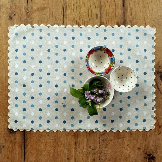 Fanny Blue - Coated linen-look placemat